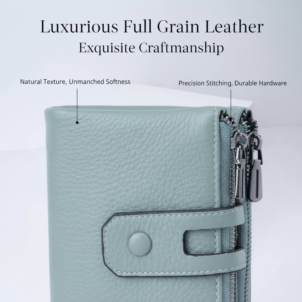 Luxurious Full Grain Leather  
Exquisite Craftsmanship  

Natural Texture, Unmatched Softness  
Precision Stitching, Durable Hardware