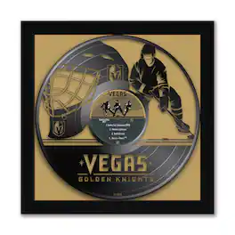 Sporticulture - Vegas Golden Knights 13" x 13" Framed Vinyl Record Art Print - Gold