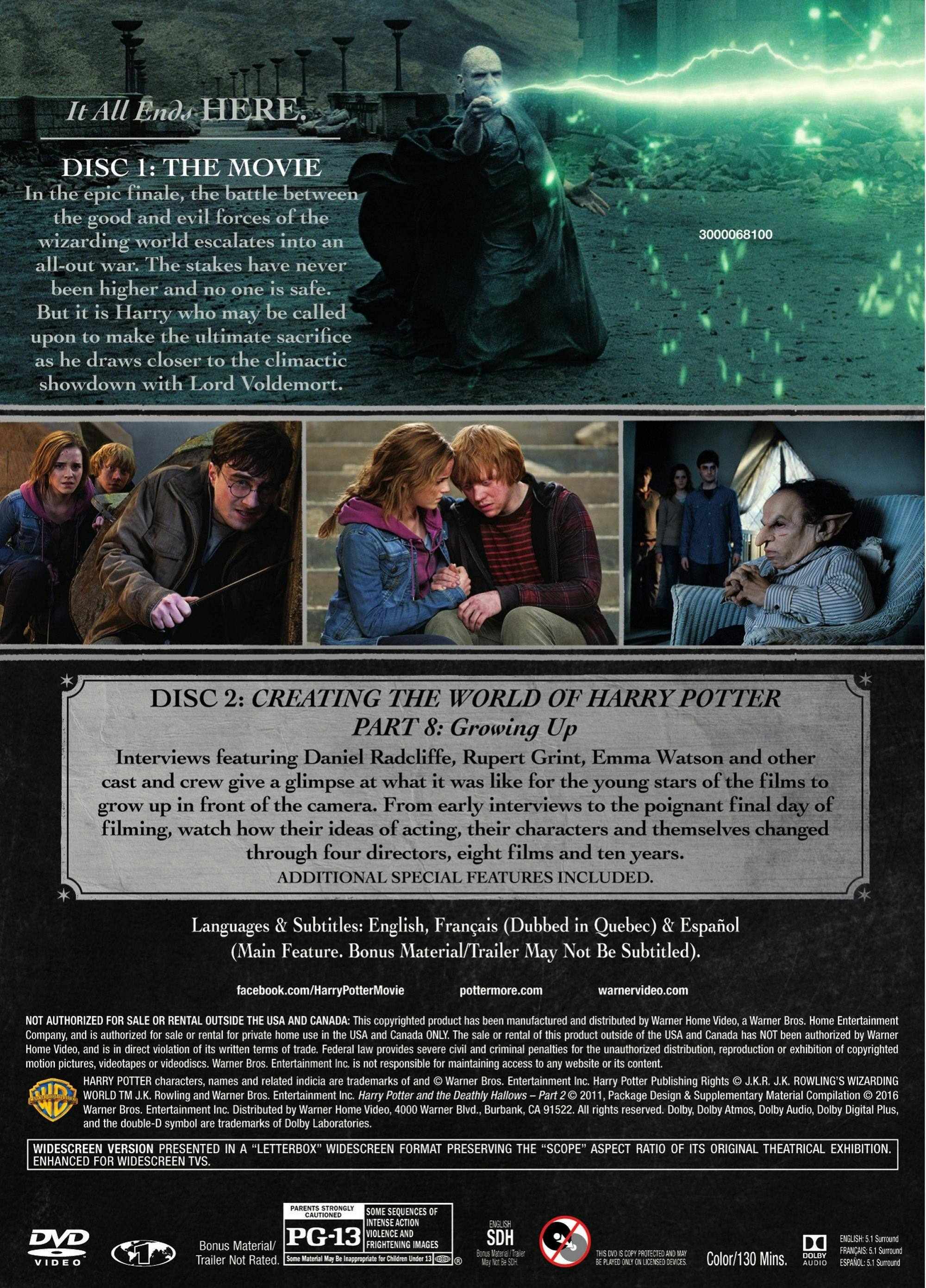 Angle. Harry Potter and the Deathly Hallows: Part 2 (DVD 2-Disc Collector's Edition) [DVD].