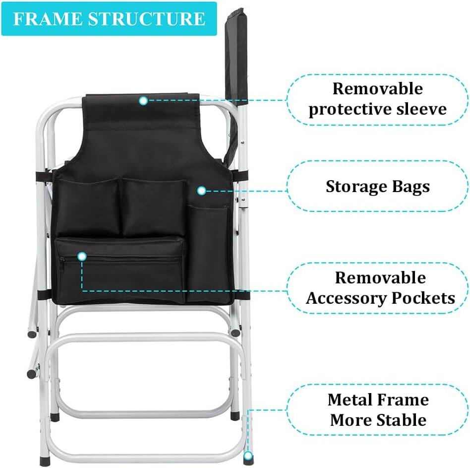 FRAME STRUCTURE  
- Removable protective sleeve  
- Storage Bags  
- Removable Accessory Pockets  
- Metal Frame More Stable