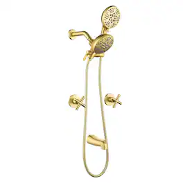 Boyel Living - Shower Set with 7 Function Dual Shower Heads and Tub Spout - Brushed Gold