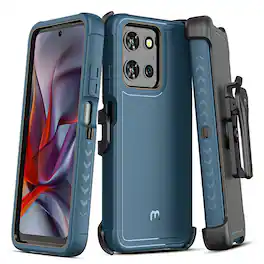 Mybat Pro - Maverick Series Case with Holster for Motorola Moto G 5G (2025) - Blue