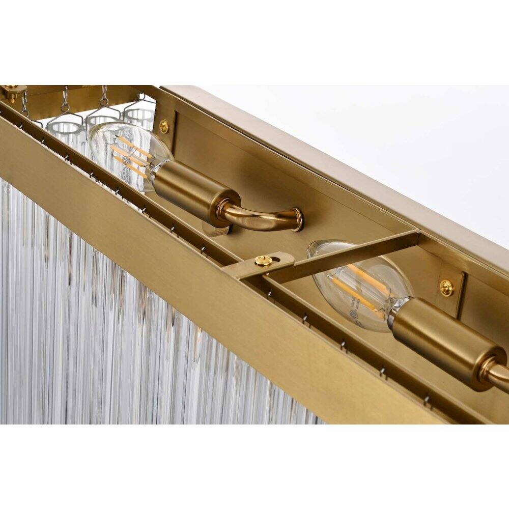 Alt View 1. Elegant Lighting - Harlow 34 inch Wall Sconce in Satin Gold - Satin Gold.