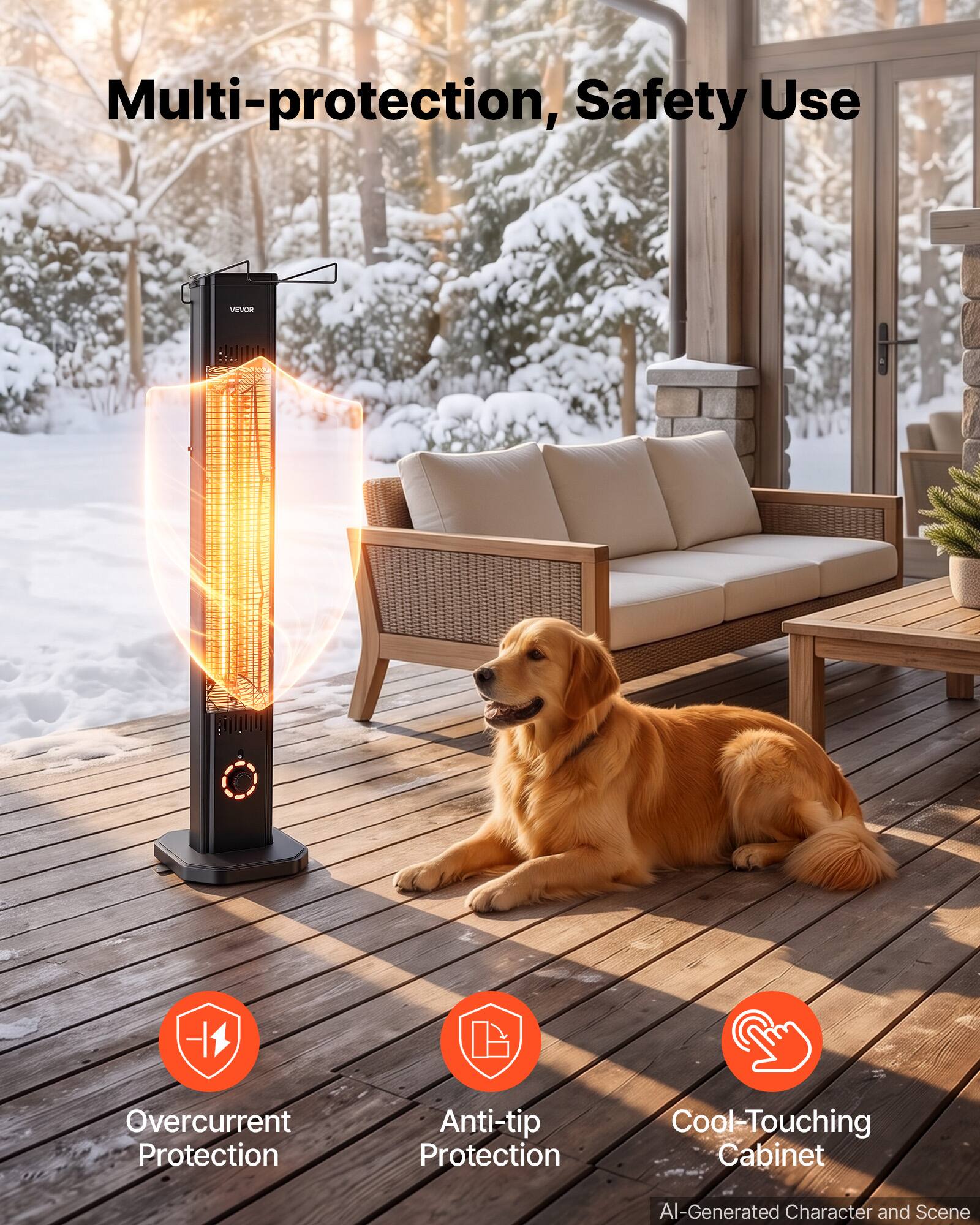 Multi-protection, Safety Use

VEVOR

Overcurrent Protection
Anti-tip Protection
Cool-Touching Cabinet

AI-Generated Character and Scene