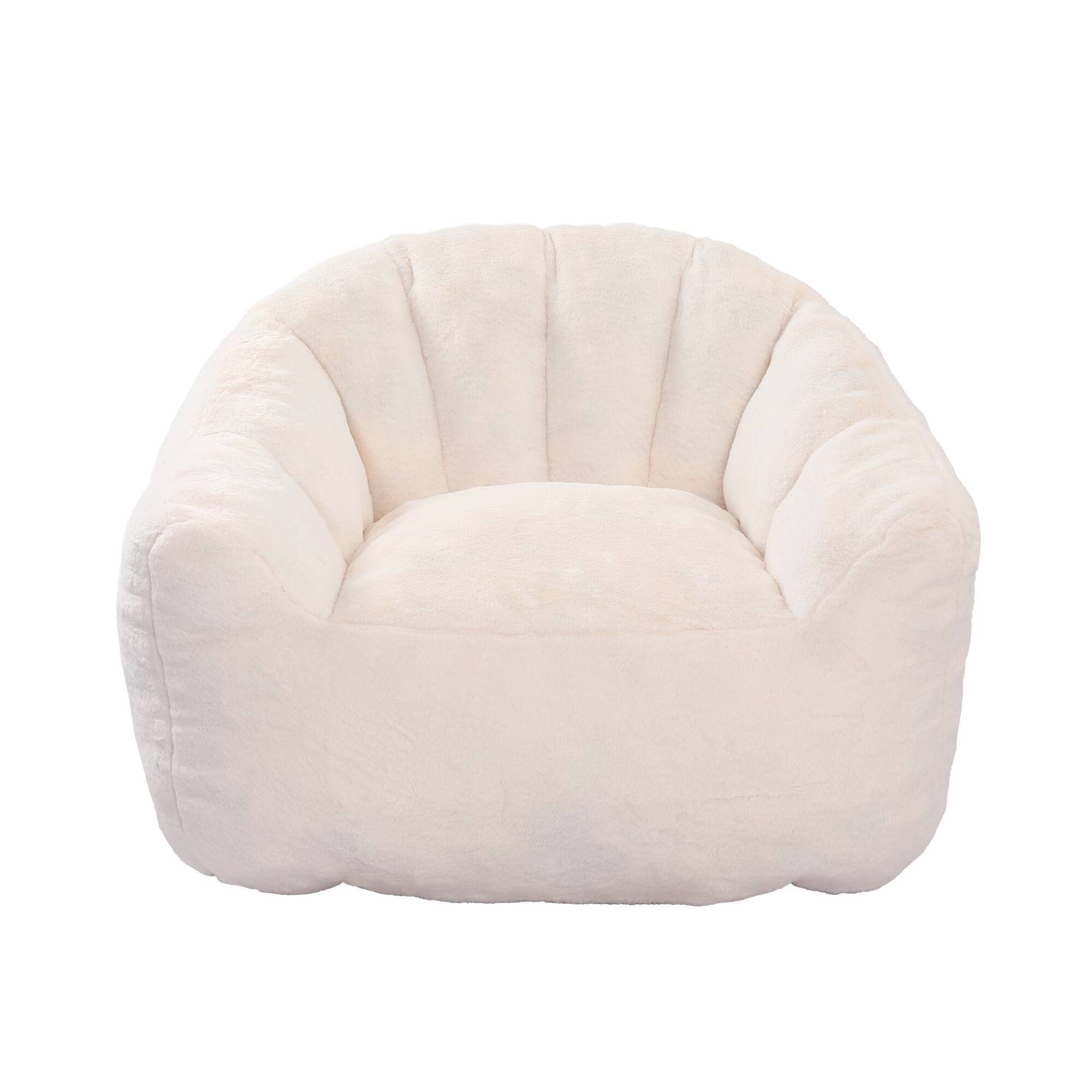 Alt View 6. GOODSILO - Bean Bag Sofa Chair with Armrests - Stuffed High-Density Foam, Lazy Comfy Chair for Adults & Kids - White.