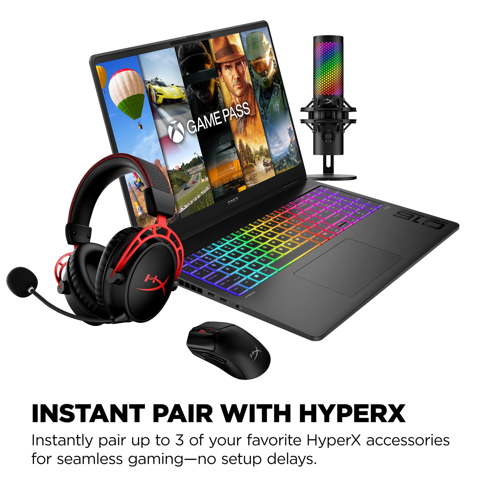 Instant Pair with HyperX: Instantly pair up to 3 of your favorite HyperX accessories for seamless gaming-no setup delays.