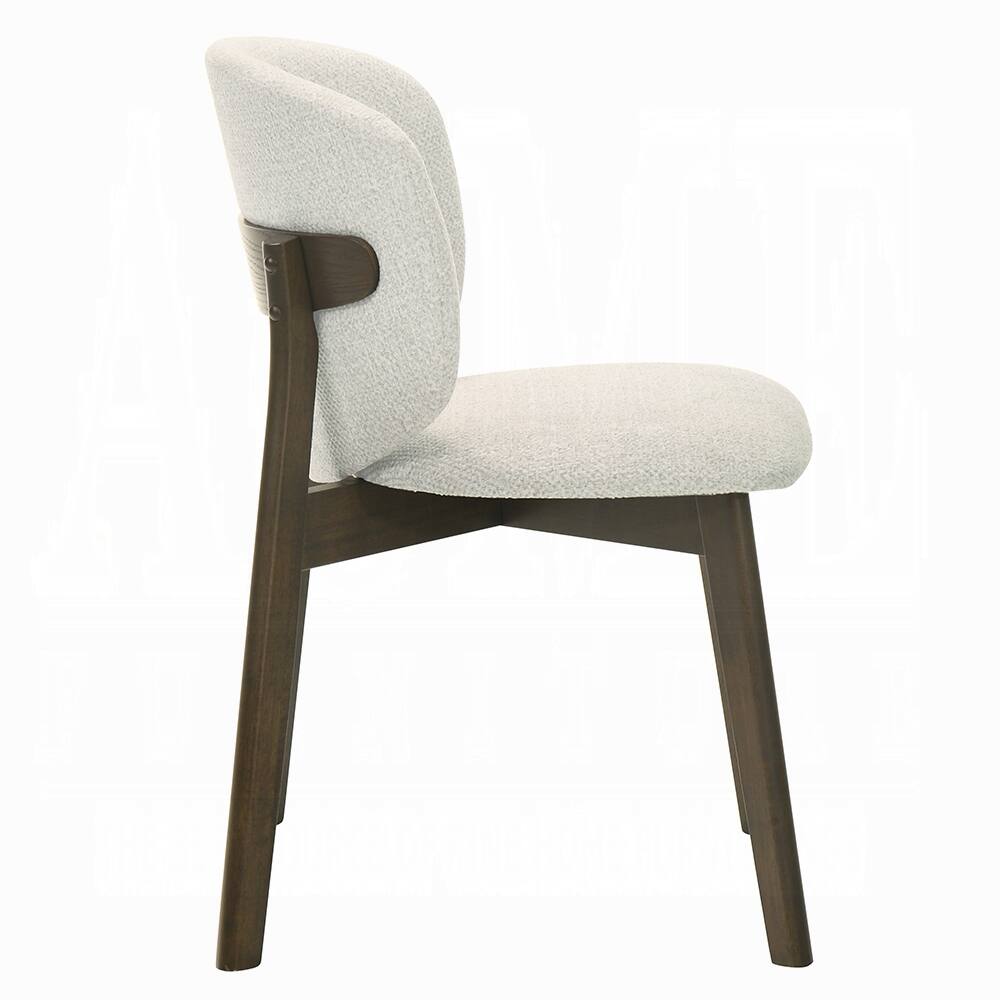 Alt View 2. Manhattan Lane - Mery Dining Side Chair Set of 2, Gray Chenille, Walnut Brown Legs - Walnut Brown, Gray.