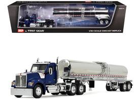 First Gear - Kenworth W990 Day Cab with Walker Food Grade Tank Trailer Viper 1/64 Diecast Model by DCP/First Gear - Blue