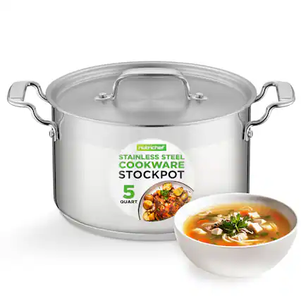 nutrichef STAINLESS STEEL COOKWARE STOCKPOT 5 QUART