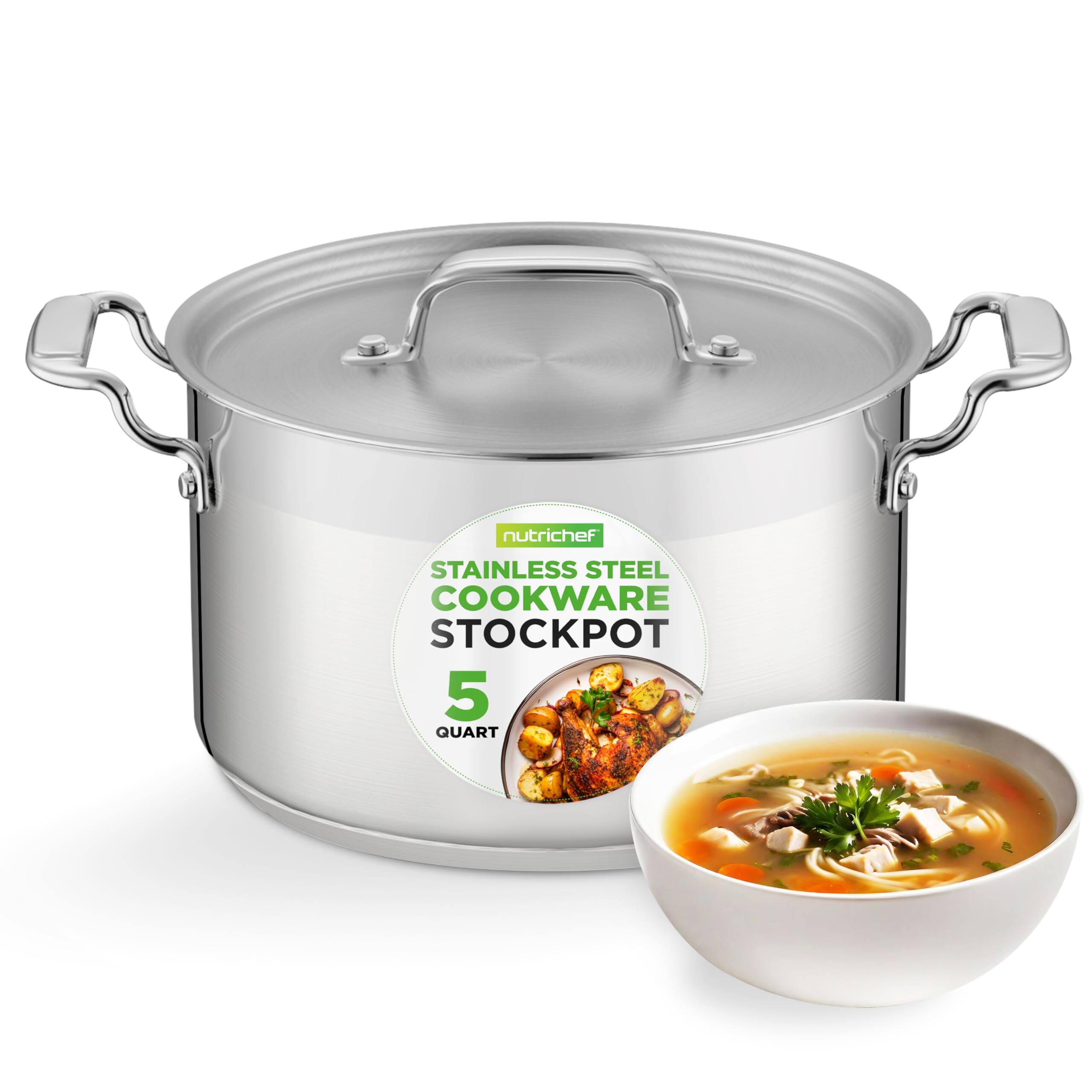 nutrichef STAINLESS STEEL COOKWARE STOCKPOT 5 QUART