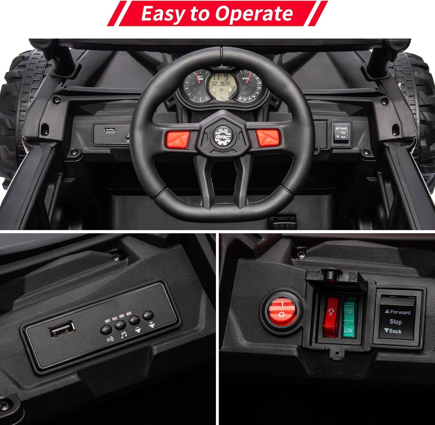 Easy to Operate

- 2 I : 119 1 9 50 2.3695 M 1 I 1 T A a
- BAC A
- F I O 9 High Low Forward Stop Back

Forward
Stop
Back

High
Low