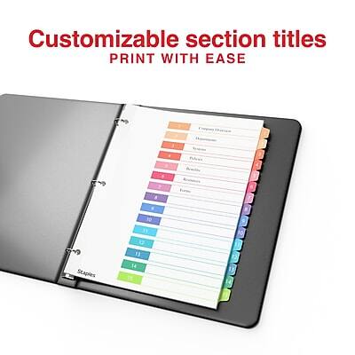 Customizable section titles  
PRINT WITH EASE  

Staples