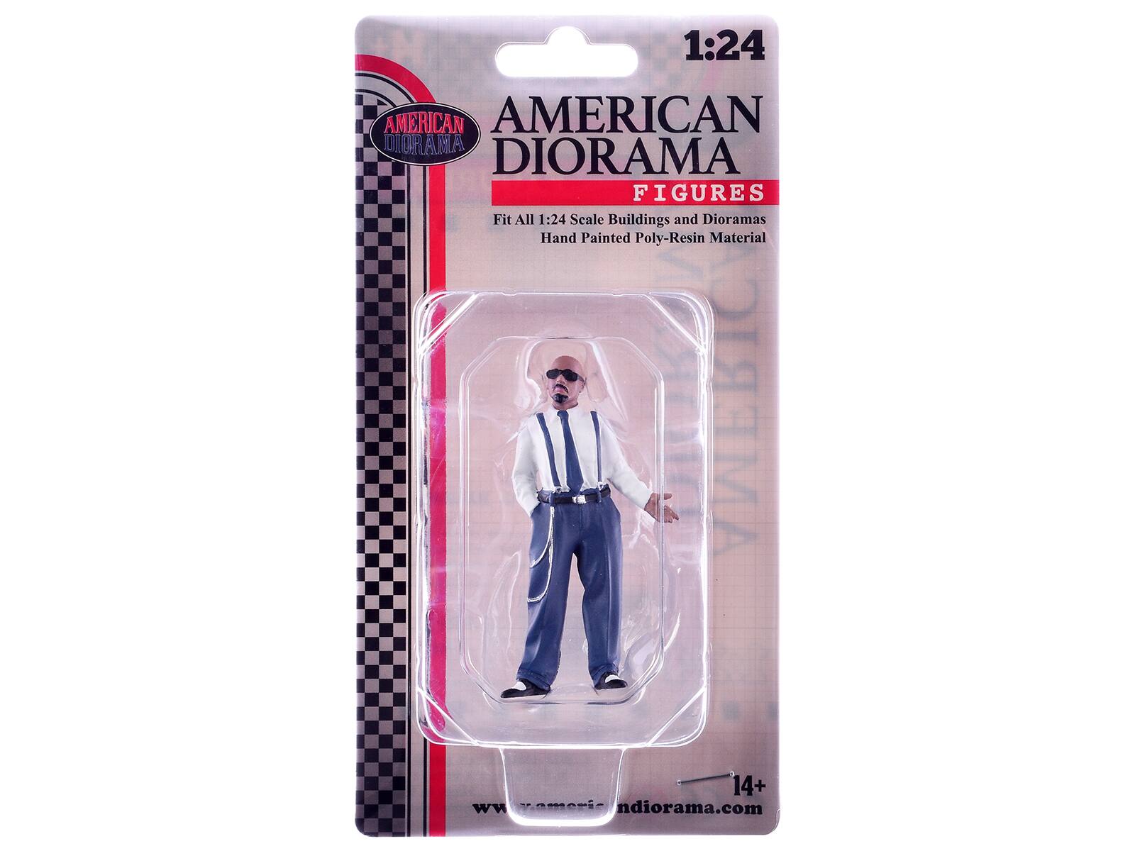 1:24 AMERICAN DIORAMA FIGURES  
Fit All 1:24 Scale Buildings and Dioramas  
Hand Painted Poly-Resin Material  

www.americandiorama.com
