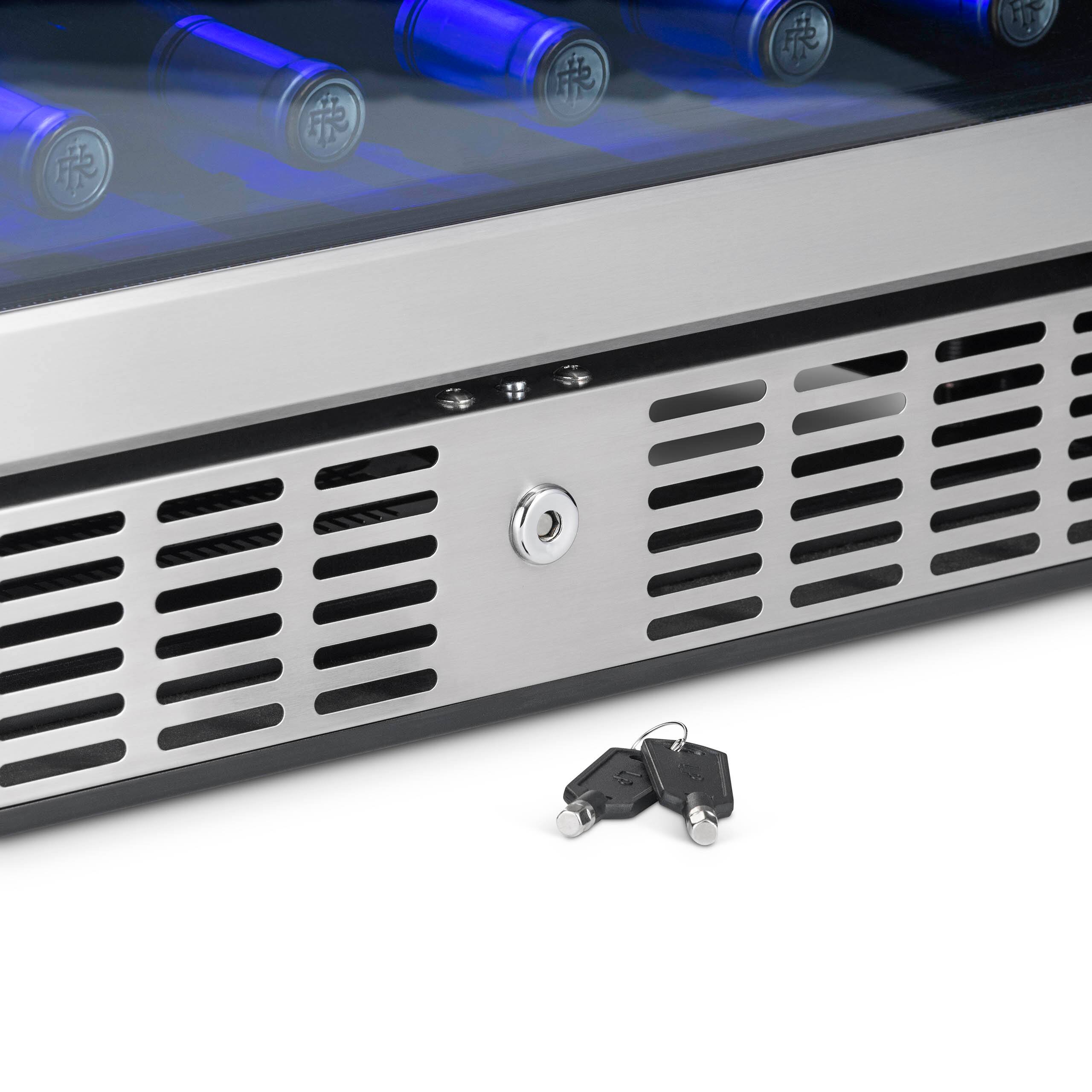 Alt View 16. NewAir - 24” Built-in Dual Zone 20 Bottle and 70 Can Wine and Beverage Fridge with SplitShelf™ and Smooth Rolling Shelves - Stainless steel.