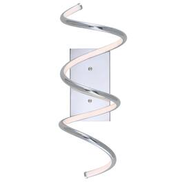 Jonathan Y - Scribble 7" Modern Metal Integrated LED Vanity Light Sconce - Chrome