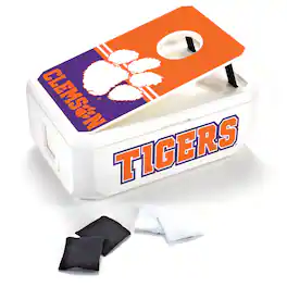 Indigo Falls - Clemson Tigers 40-Can Cornhole Cooler - White