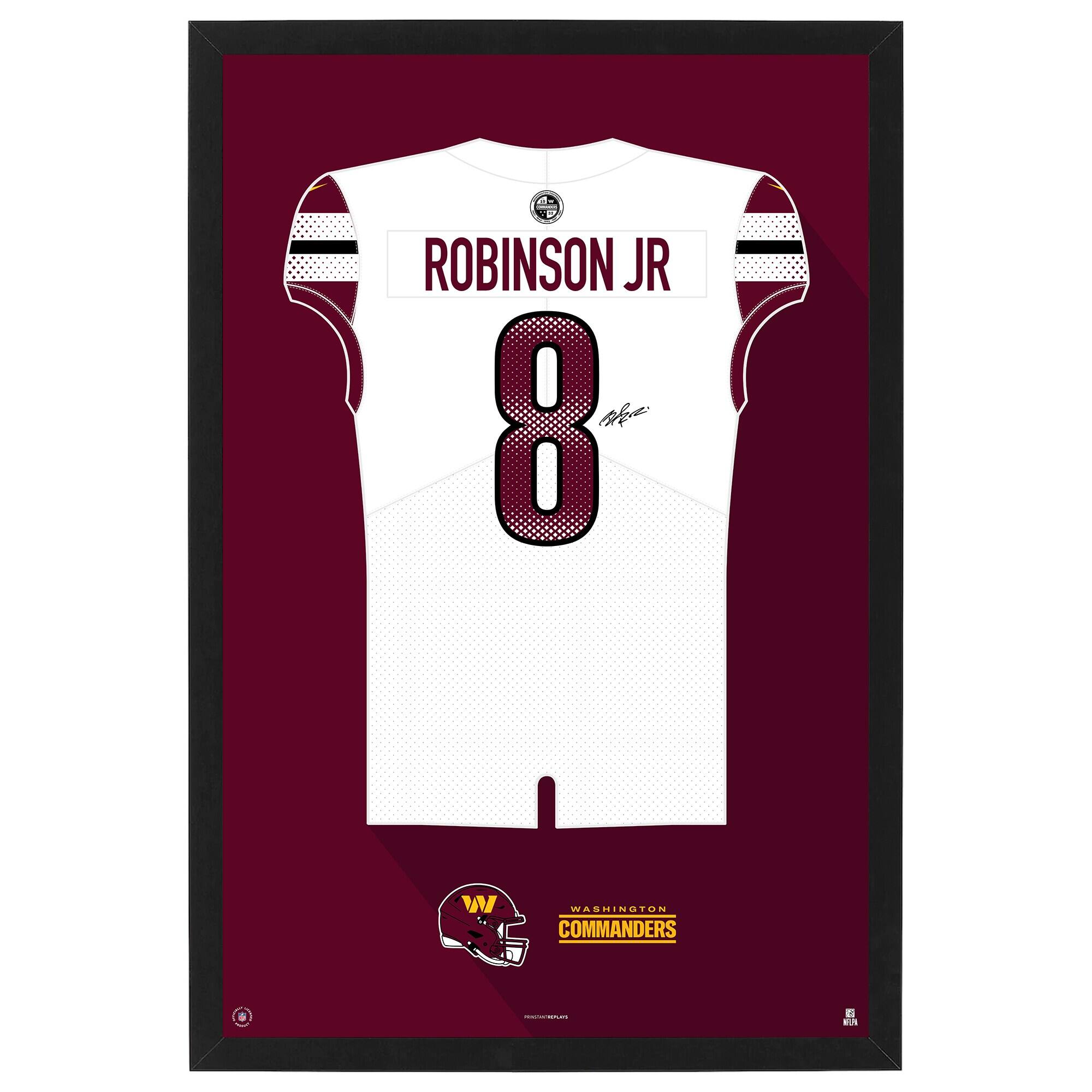 Brian Robinson Jr. Washington Commanders Away Jersey Framed Art Print
