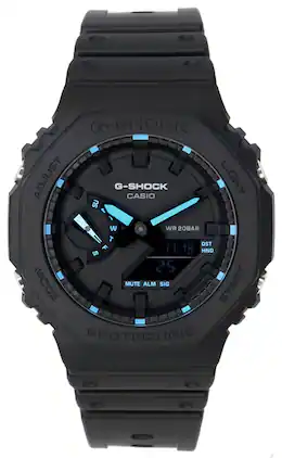 Casio - G-Shock Neon Accent Analog Digital Quartz GA-2100-1A2 GA2100-1A2 200M Men's Watch - Black