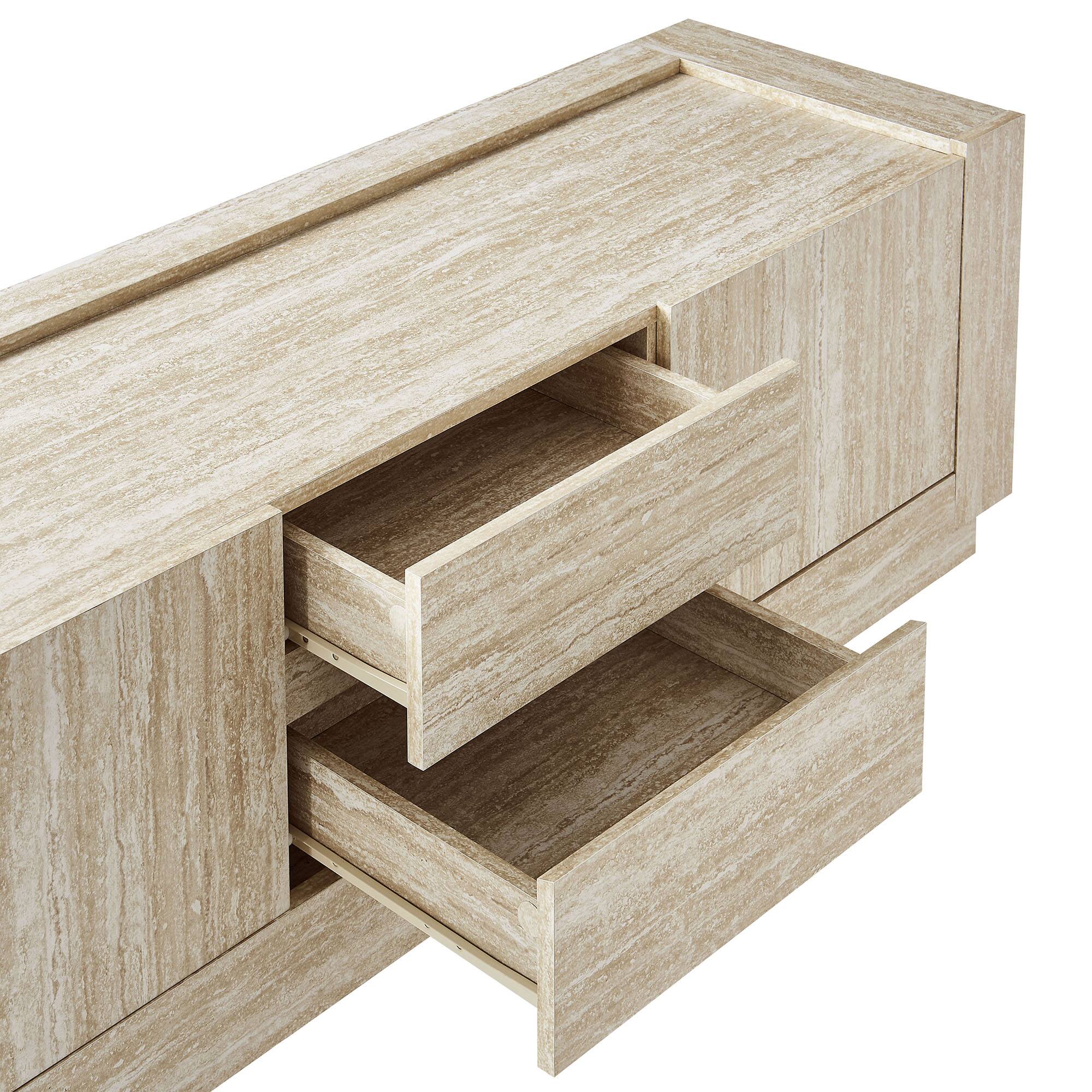 Alt View 6. Modway - Hollis 59" Travertine TV Stand by Modway - Travertine.