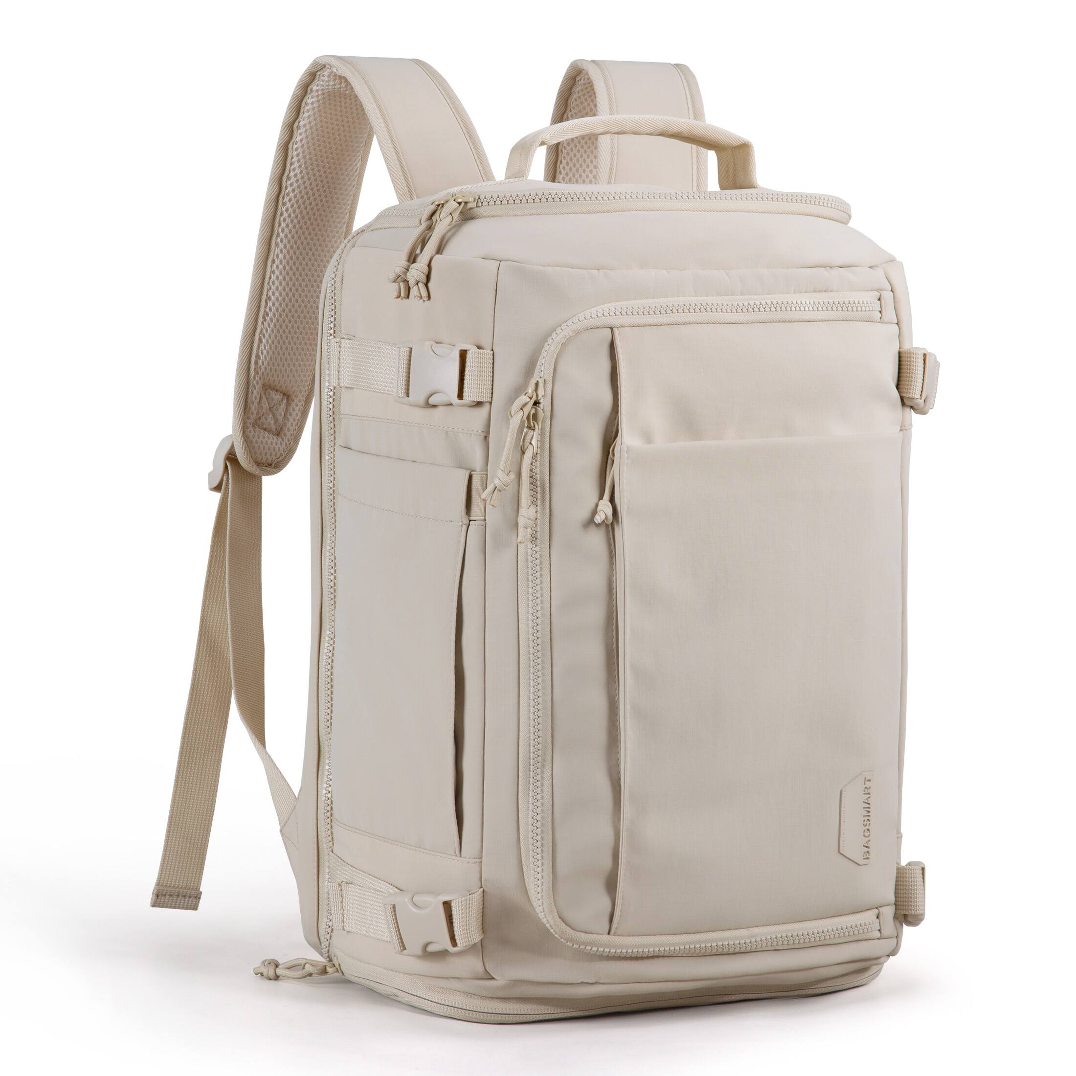 Angle. Bagsmart - Blast 28L Travel Backpack fit 17 Inch Laptop Backpack with USB Port for Airplane Travel - White.