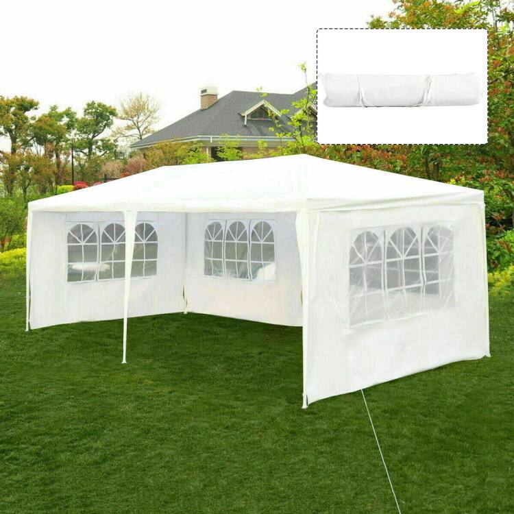 Alt View 1. Mondawe - 10x20ft Freestanding Party Canopy Tent w/ Removable Walls & Carry Bag, Outdoor Wedding Tent with Windows - White.