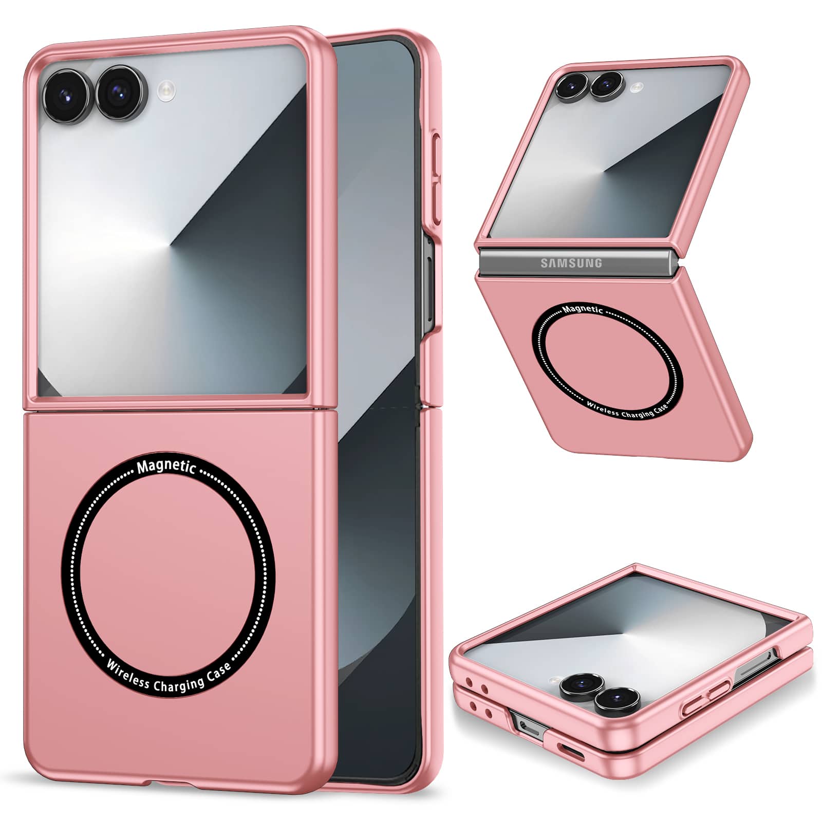 Dteck - for Samsung Galaxy Z Flip8 Case,Slim Matte PC Phone Cover,Mag Safe Compatible,Magnetic Folding Shockproof Cover - Pink price history on PriceWatchPro