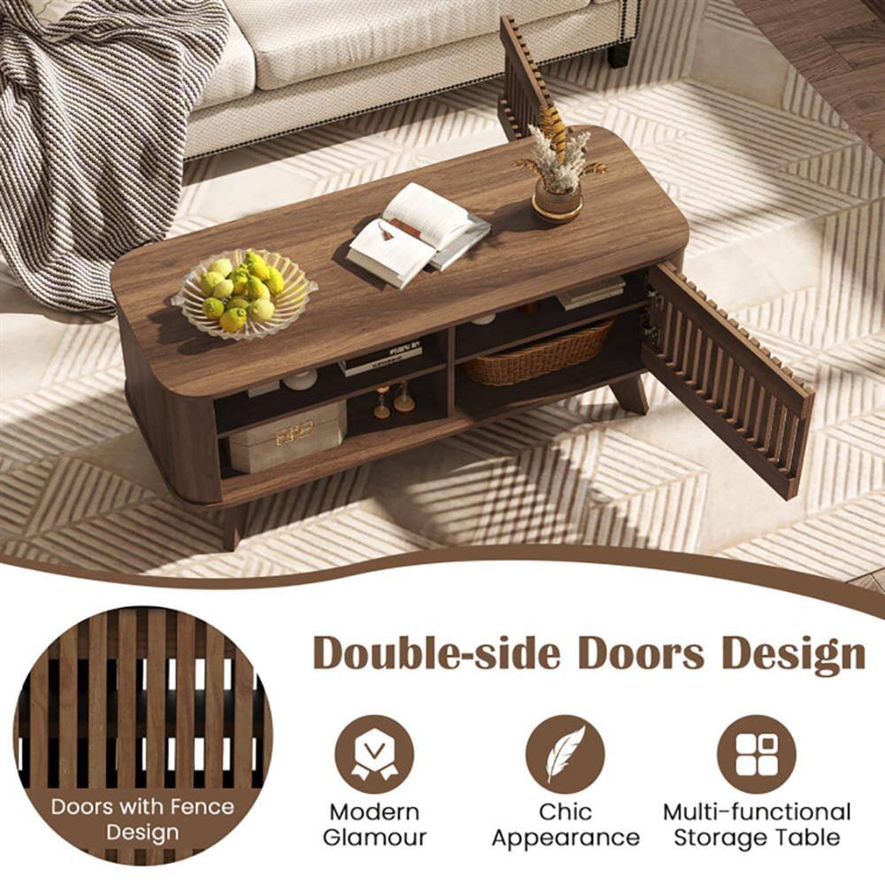 Double-side Doors Design  
Doors with Fence Design  
Modern Glamour  
Chic Appearance  
Multi-functional Storage Table