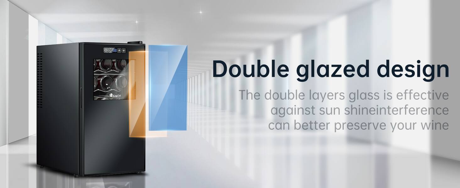 Double glazed design

The double layers glass is effective against sun shine interference and can better preserve your wine
