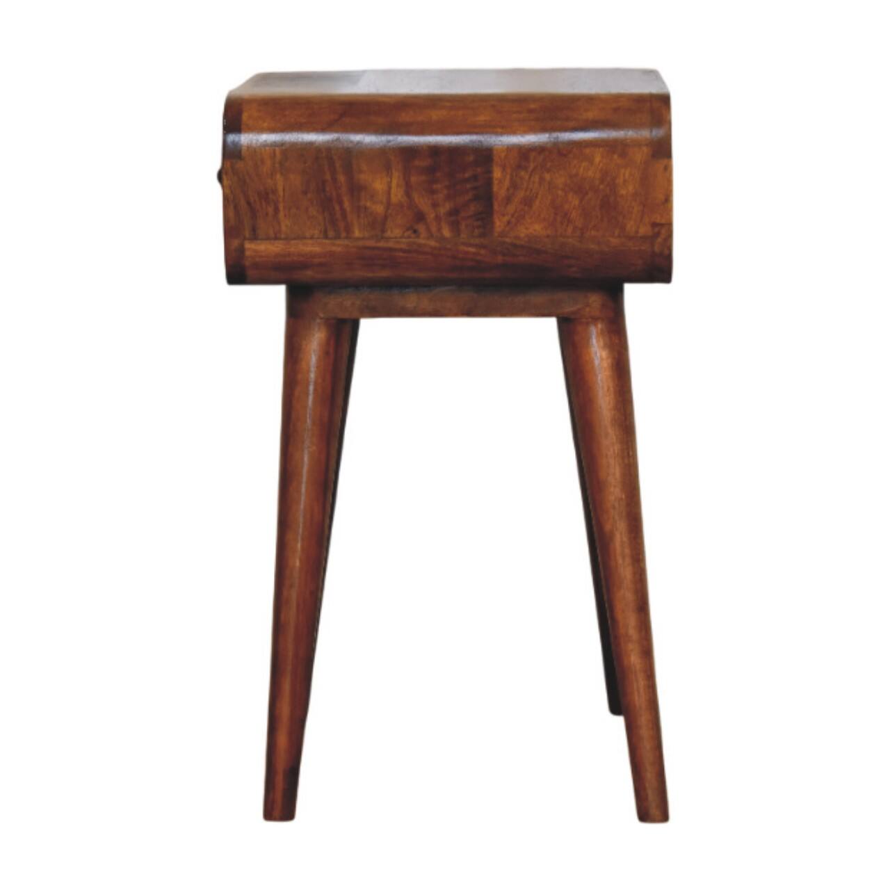 Alt View 4. Artisan Furniture - Artisan Furniture Solid Wood Avora Chestnut Nightstand with 1 drawer, Brown - Chestnut.
