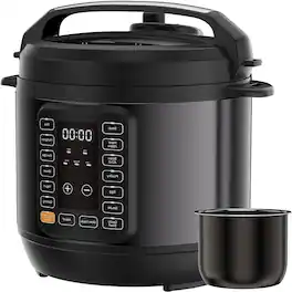 Sweet - 8QT Electric Pressure Cooker, 16-in-1 Programmable Multi Cooker with 12 One-Touch Presets, Ceramic Inner Pot - Black