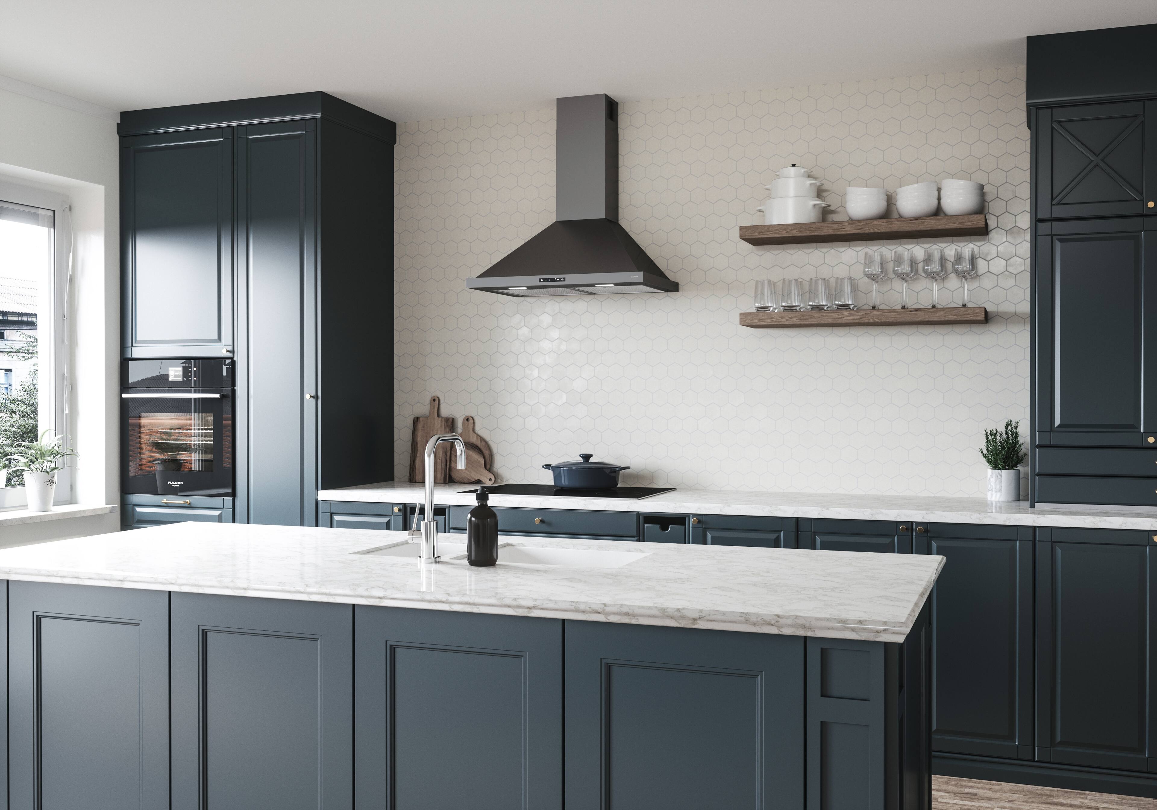 Alt View 13. Zephyr - Ombra 30 in. 600 CFM Wall Mount Range Hood - Black Stainless Steel.