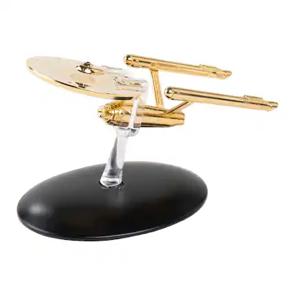 Front. Eaglemoss - Eaglemoss Star Trek Ship Replica Gold Plated TOS NCC 1701 Enterprise (Variant) - Gold.