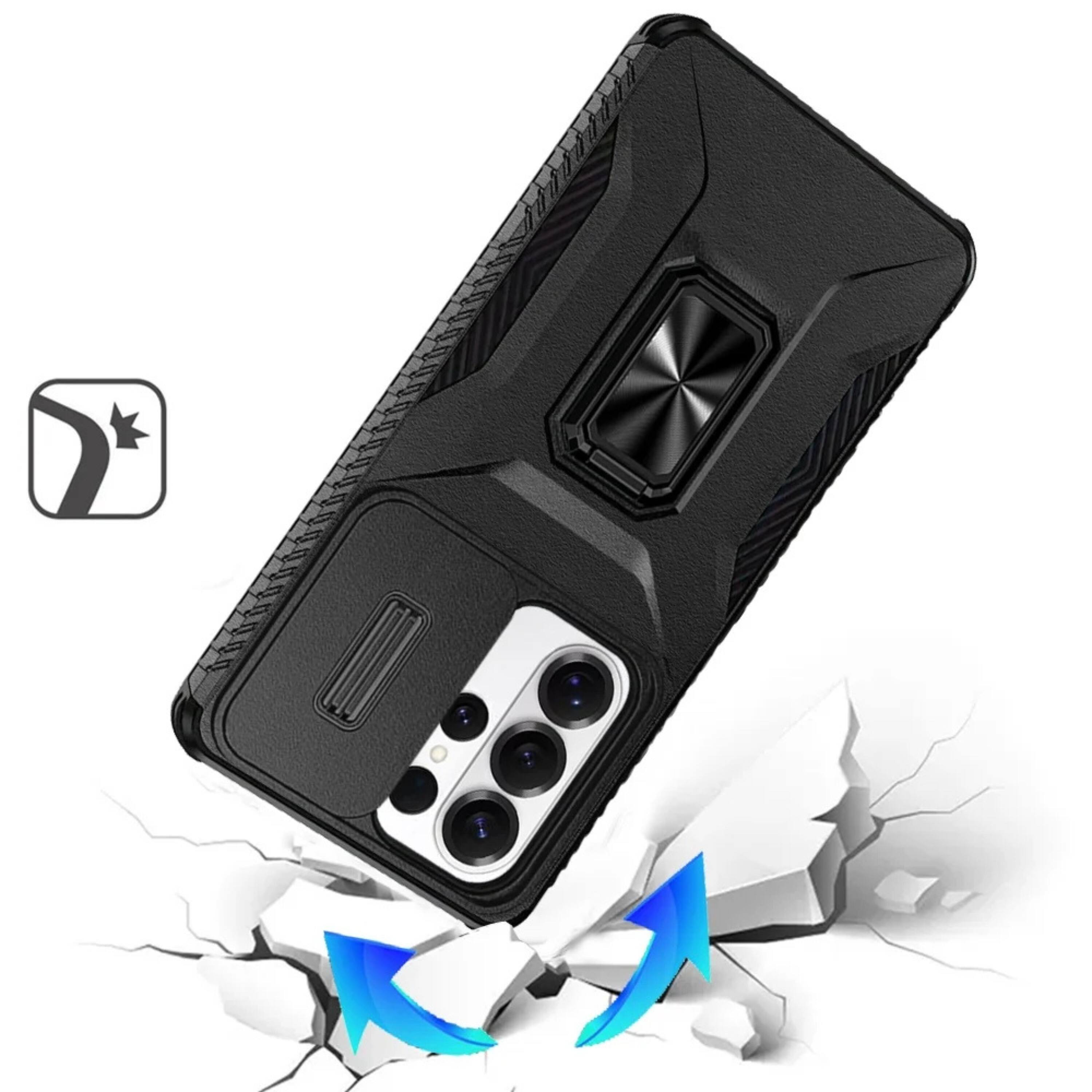 Angle. Kitcheniva - Full Coverage Metal Stand Lens Cover Phone Case With Tempered Glass For Samsung S26 Ultra Grey - Gray.