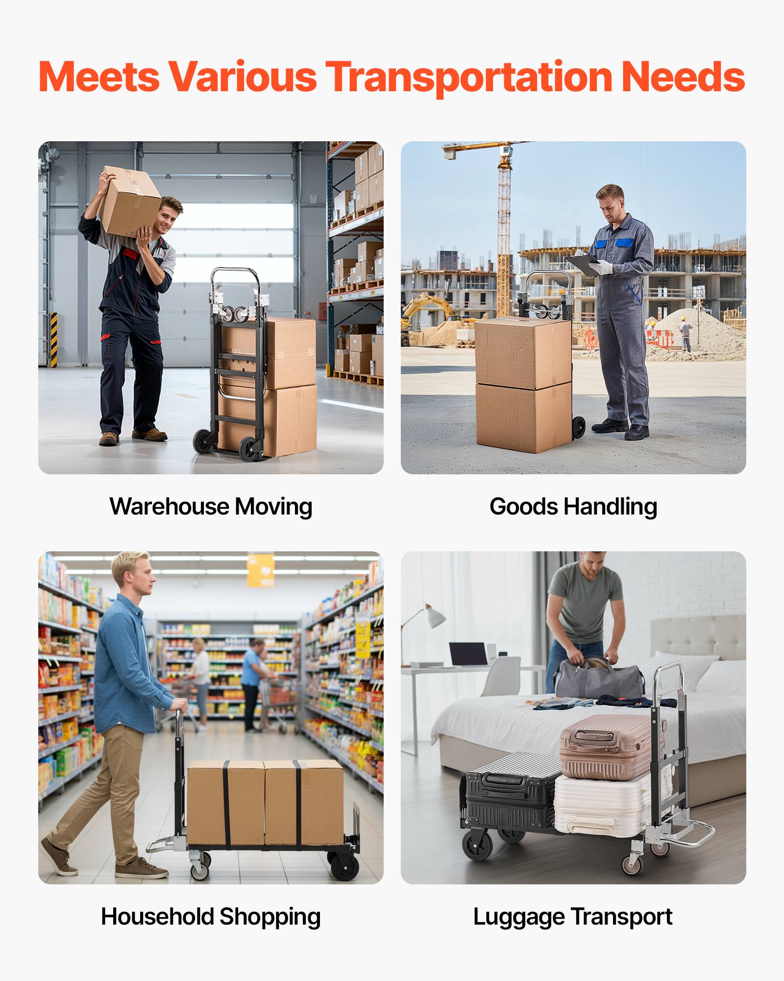 Meets Various Transportation Needs

- Warehouse Moving
- Goods Handling
- Household Shopping
- Luggage Transport