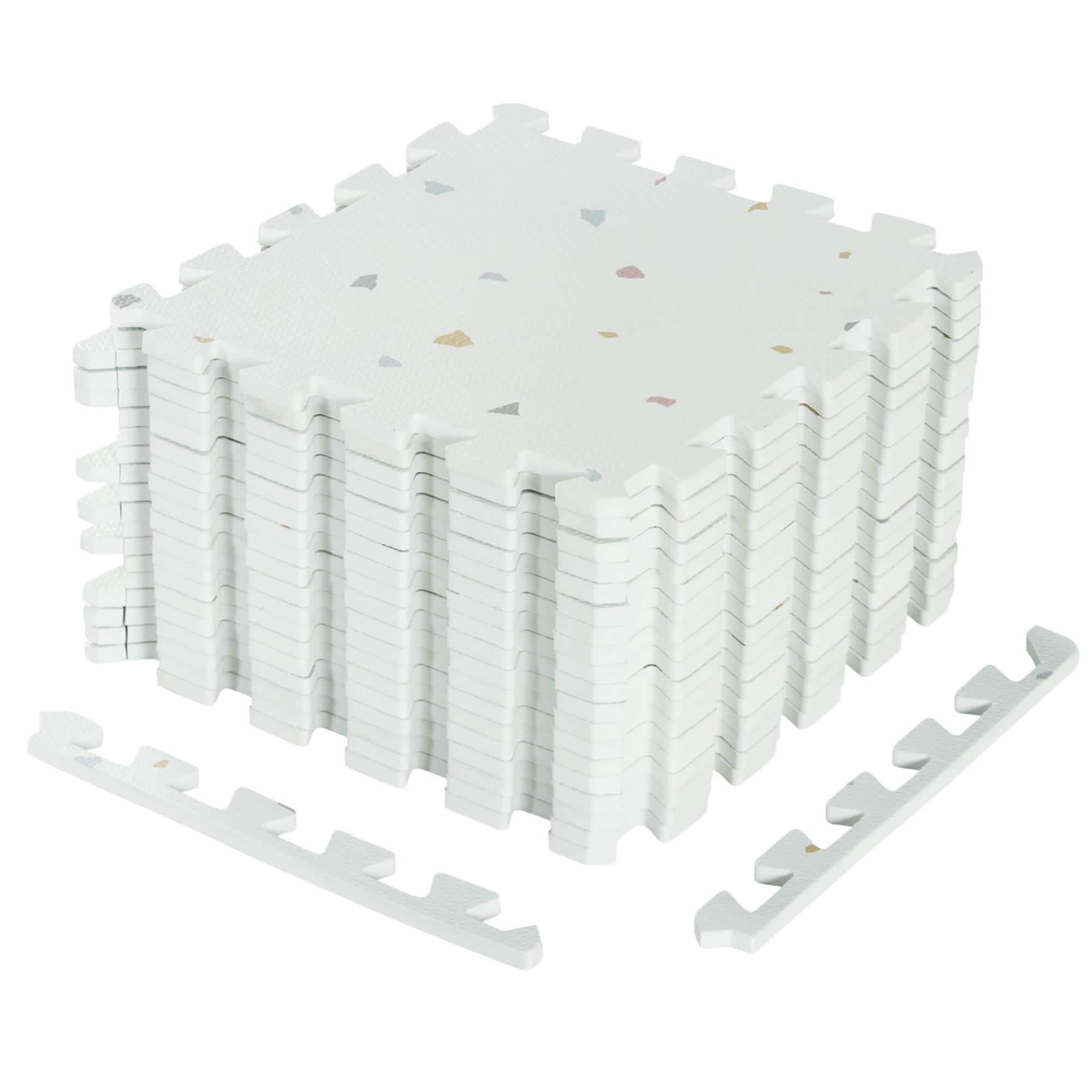 Boyel Living - EVA Interlocking Foam Floor Tiles for Floor and Joint Protection - Light Gray