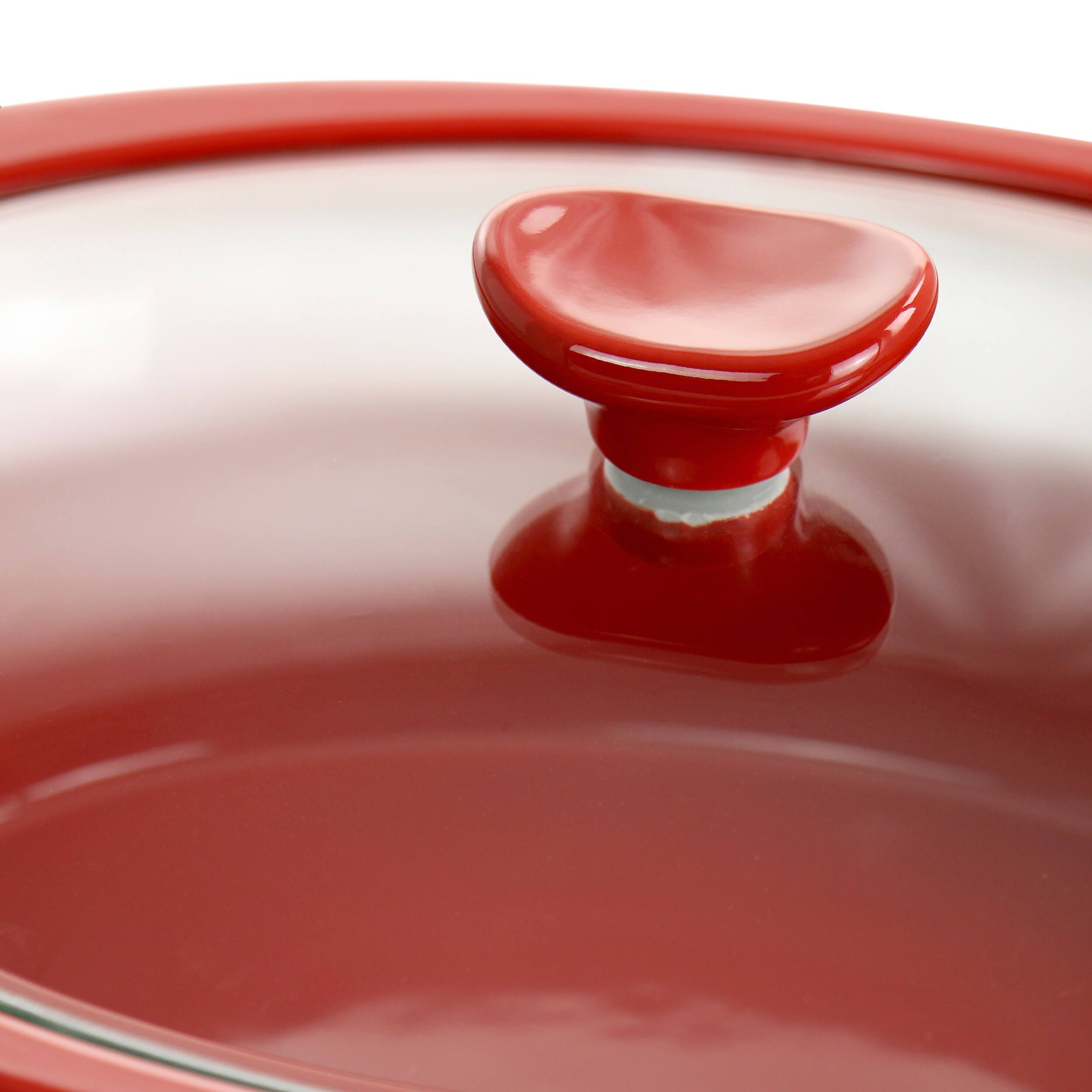 Alt View 3. Crock-Pot - Crockpot Appleton 2 Quart Oval Stoneware Casserole Dish in Red with Glass Lid - Red.