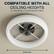 COMPATIBLE WITH ALL CEILING HEIGHTS
14" DIAMETER, 4" FLUSH MOUNT DROP
14 Inch Dia