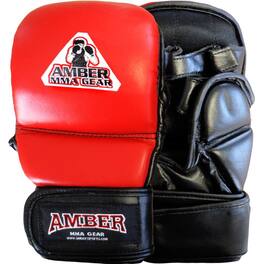 Amber Sporting Goods - MMA Safety Training Gloves, Sparring, Bag Work & MMA Workouts, X-Large - Red