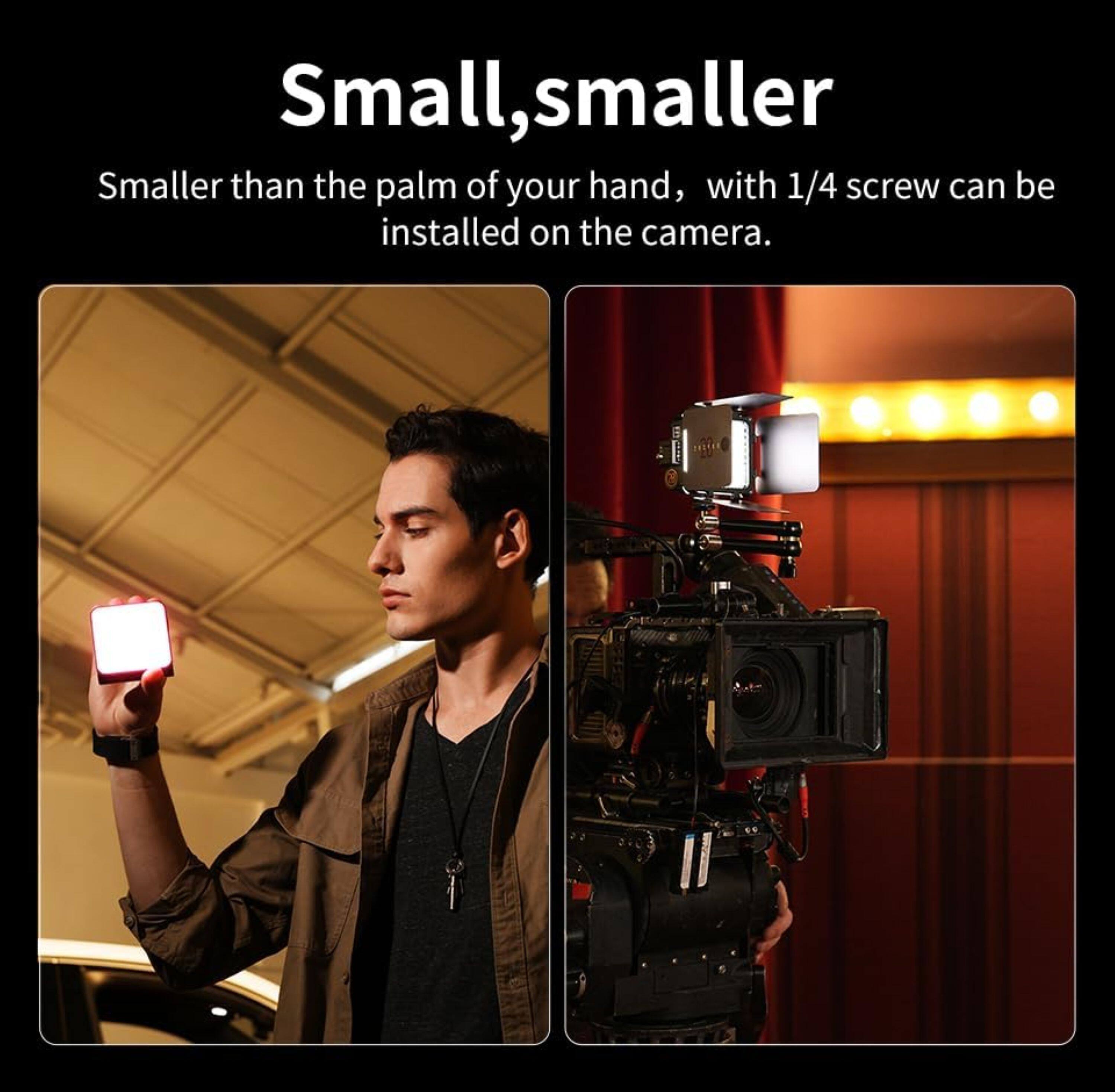 Small, smaller: Smaller than the palm of your hand, with 1/4 screw can be installed on the camera.