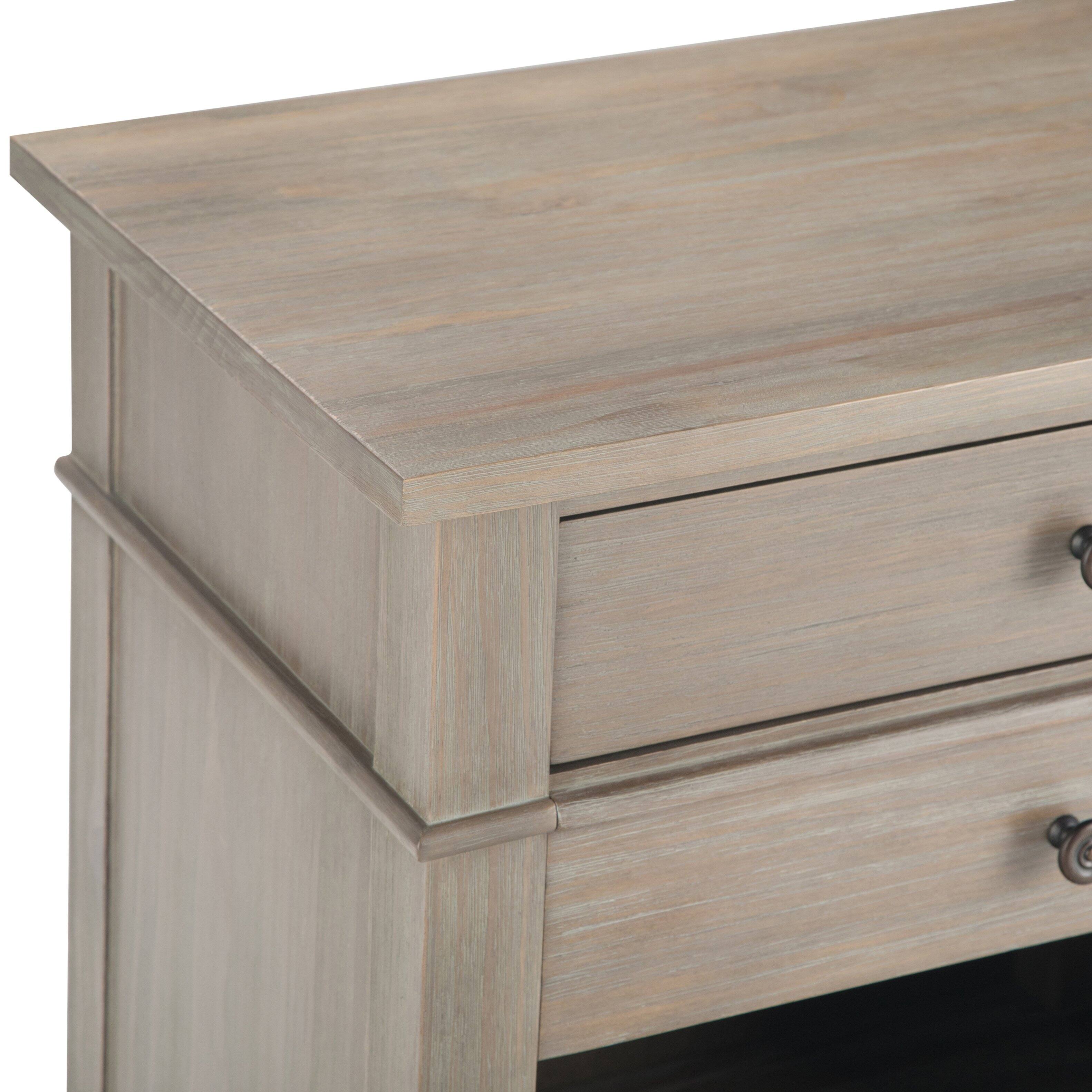 Alt View 14. Simpli Home - Carlton Bedside Table - Distressed Grey.