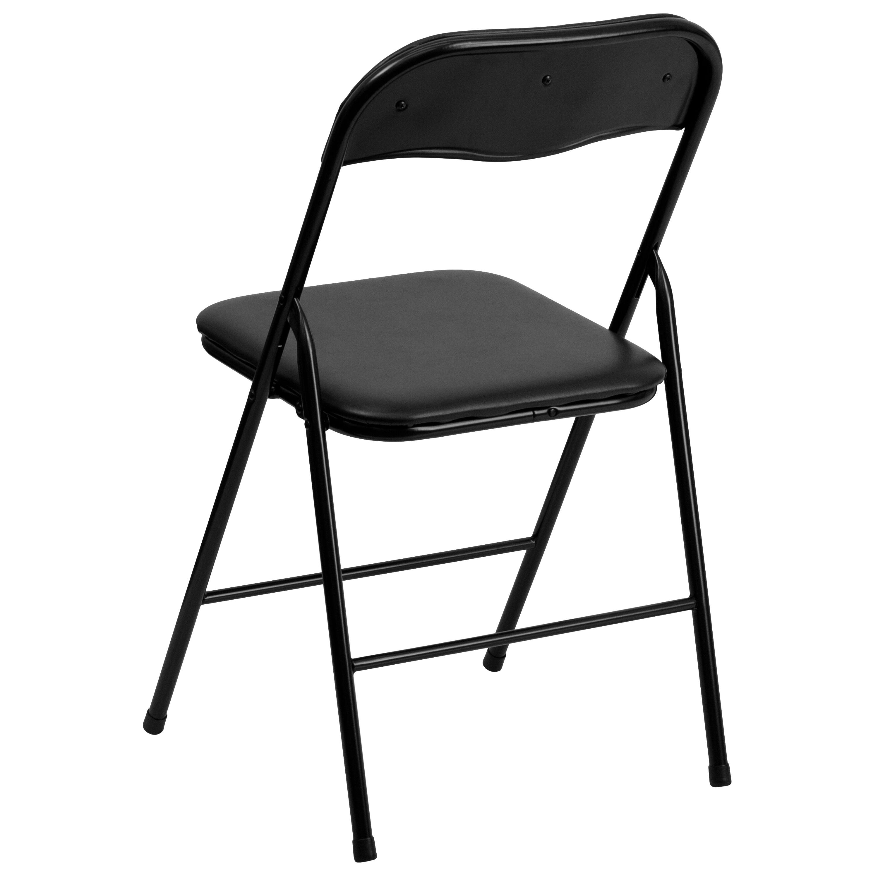 Alt View 5. Emma + Oliver - 5 Piece Folding Card Table and Chair Set - Black.