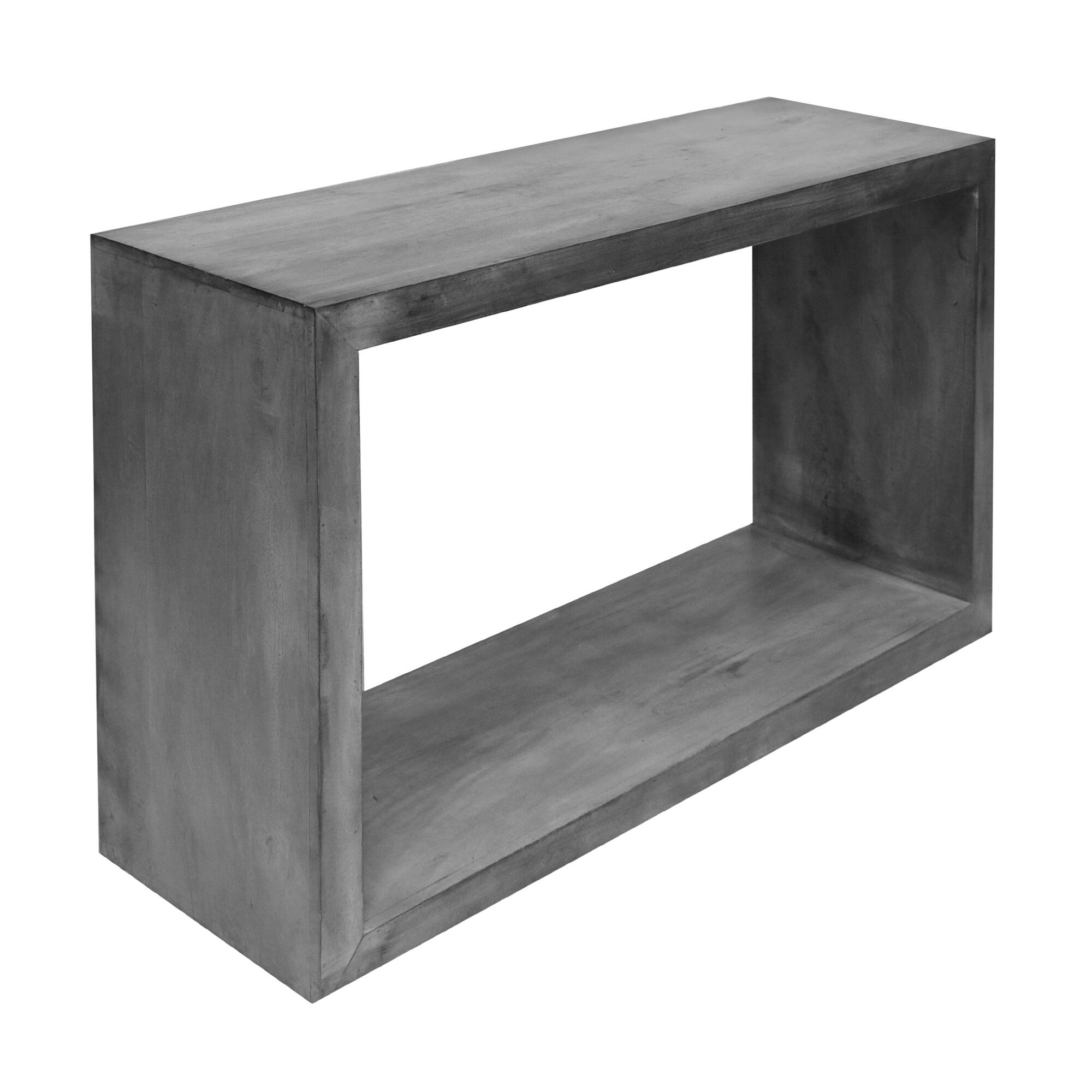 Manhattan Lane - Keli 52 Inch Cube Shape Wooden Console Table with Open Bottom Shelf - Gray