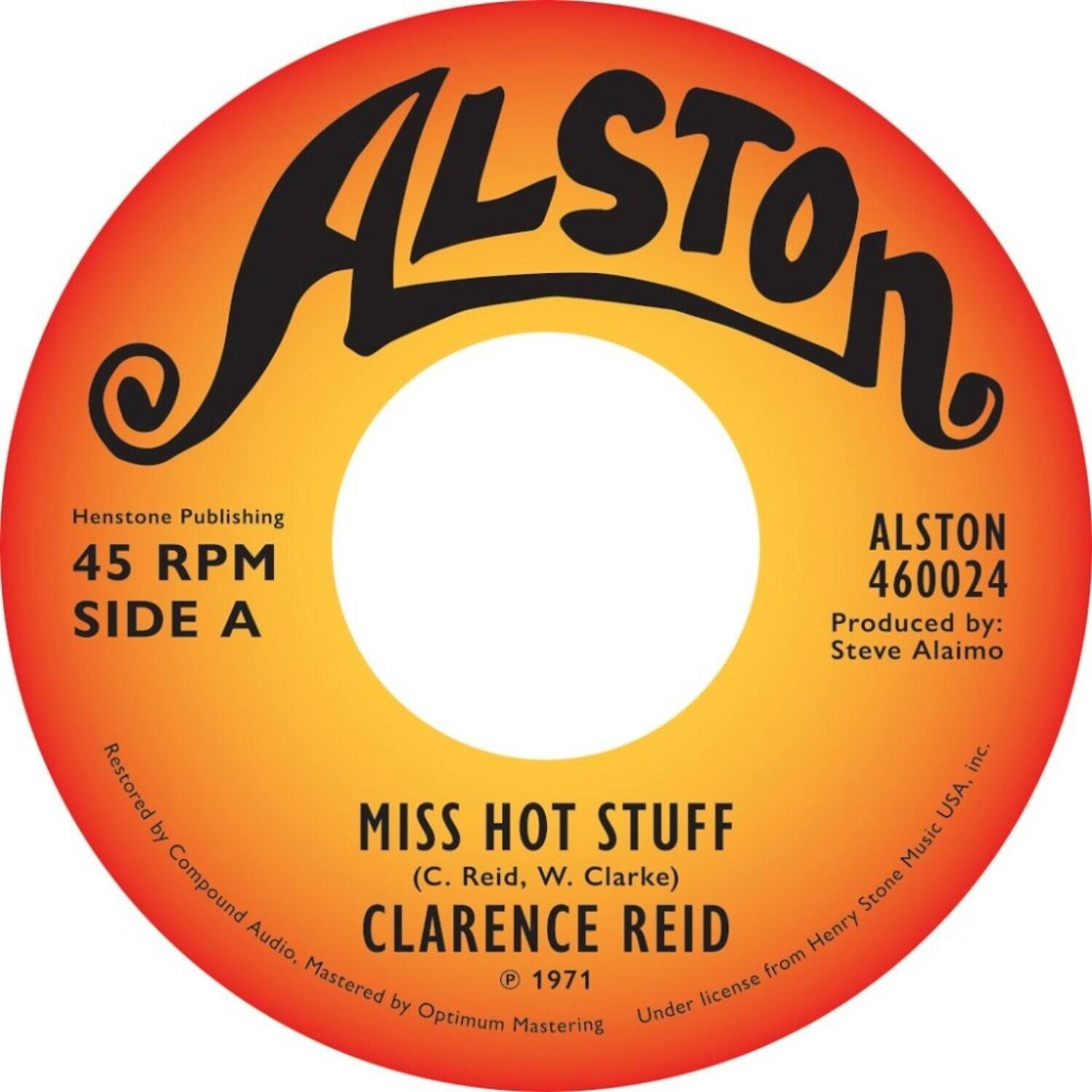 ALSTON  
Henstone Publishing  
ALSTON 45 RPM 460024 SIDE A  
Produced by: Steve Alaimo  
Restored by: MISS HOT STUFF Music Compound (C. Reid, W. Clarke) Stone Audio.  
CLARENCE REID  
© 1971  
Under license from Henry Stone Music USA.  
Mastered by Optimum Mastering
