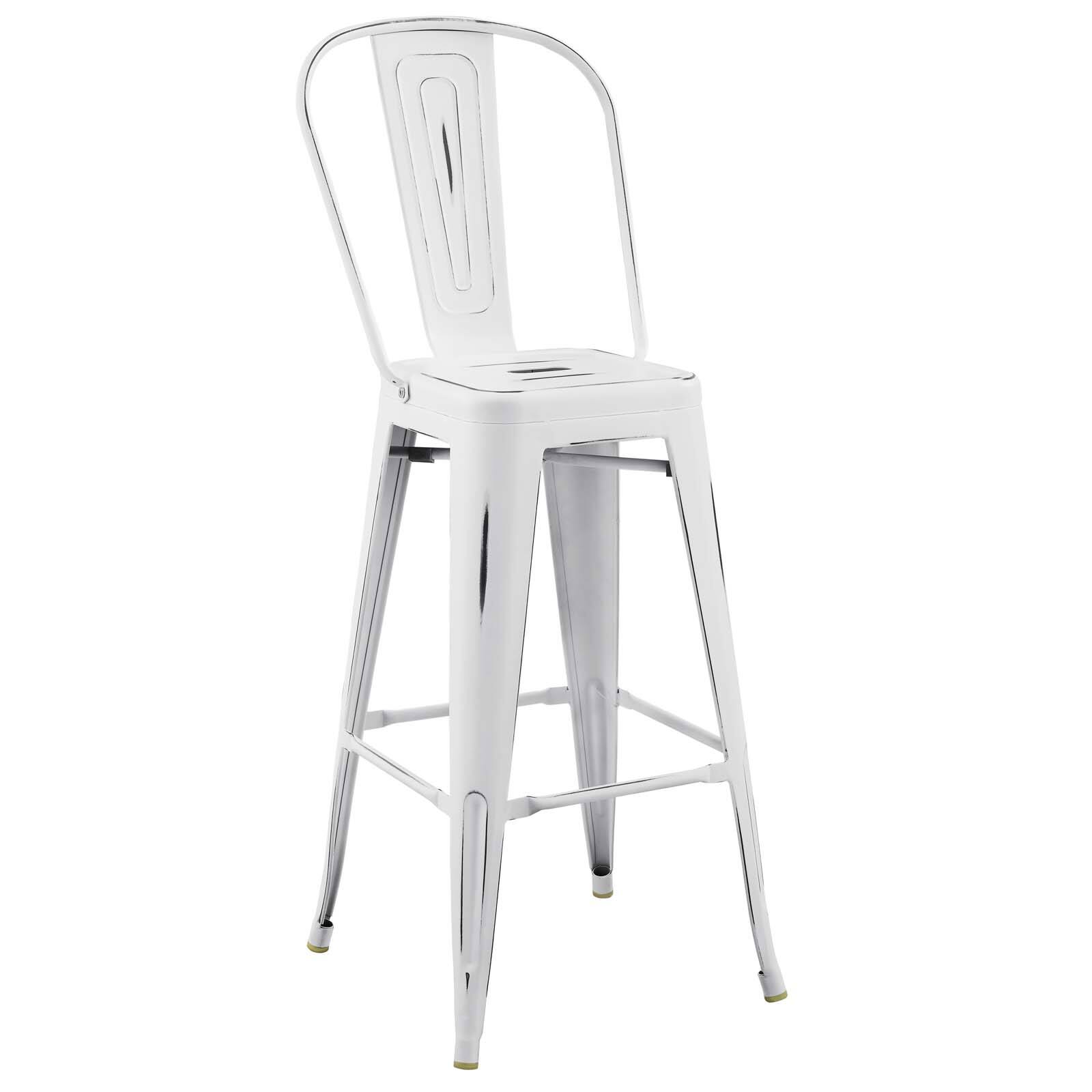 Angle. Modway - Promenade Metal Bar Side Stool by Modway - White.