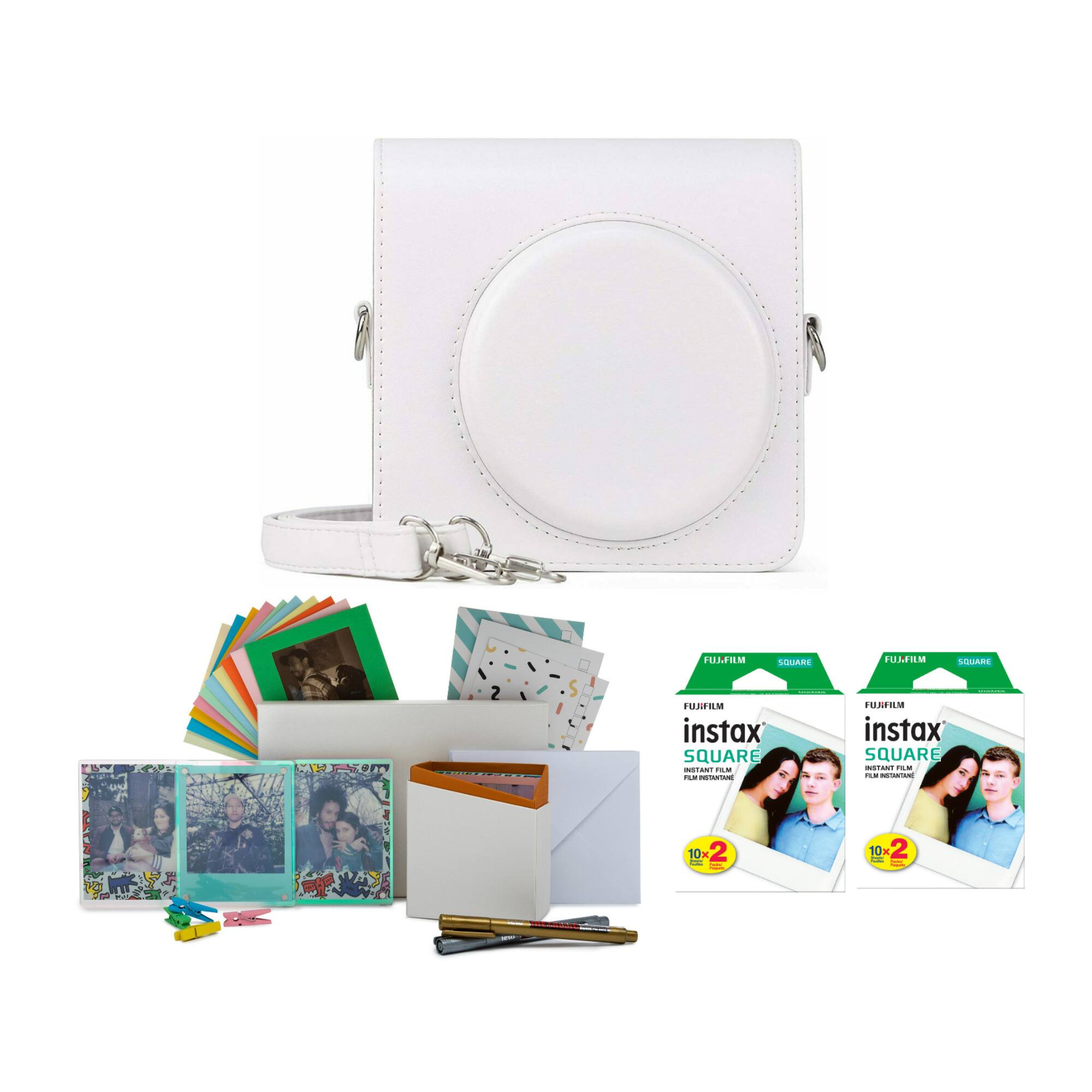 Fujifilm - Instax Square Film Twin Pack (40 Exposures) with Case and Storage Box