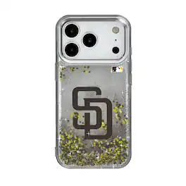 Keyscaper - MLB - San Diego Padres Linen Logo iPhone Glitter Case - 14 - Multicolor