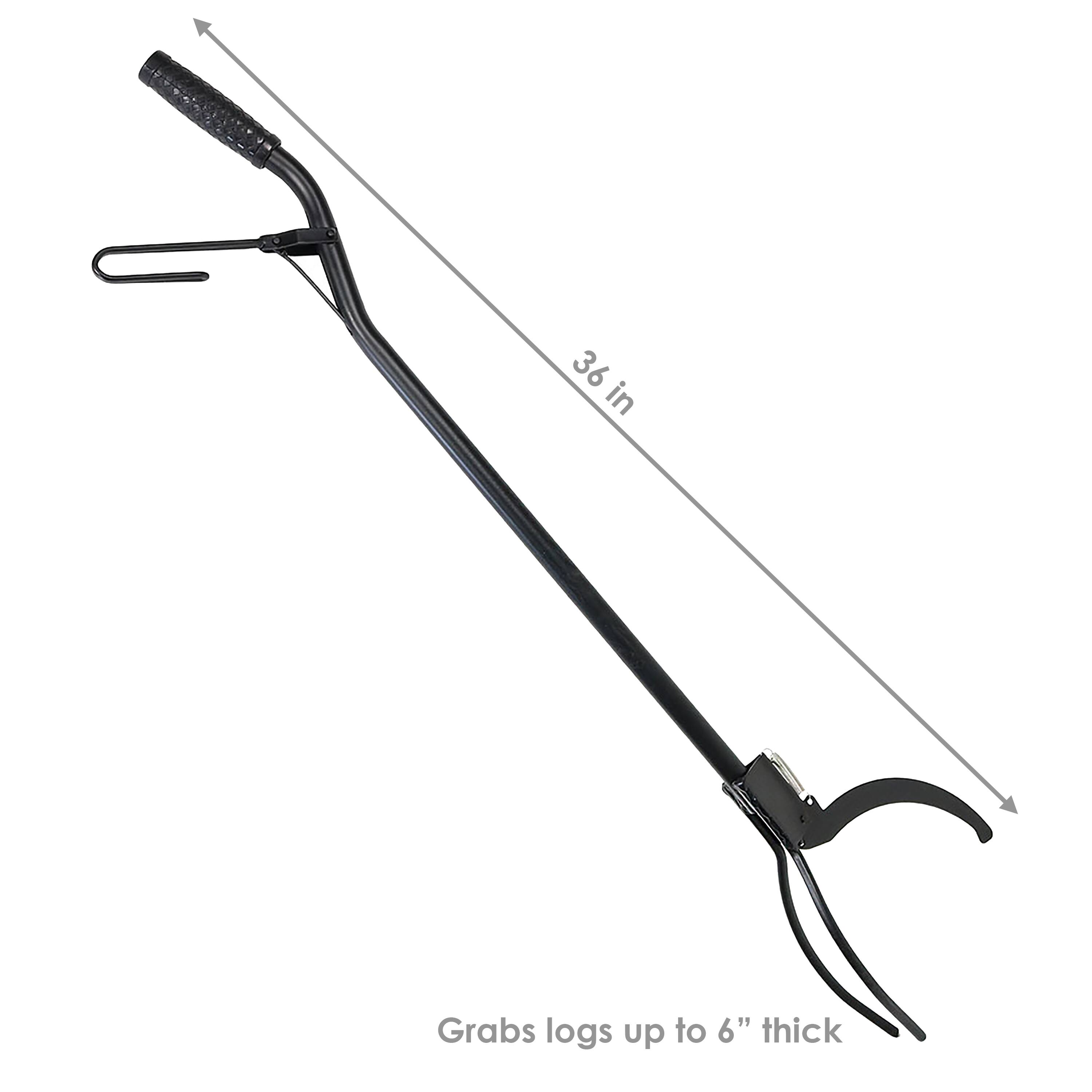 36 in  
Grabs logs up to 6" thick