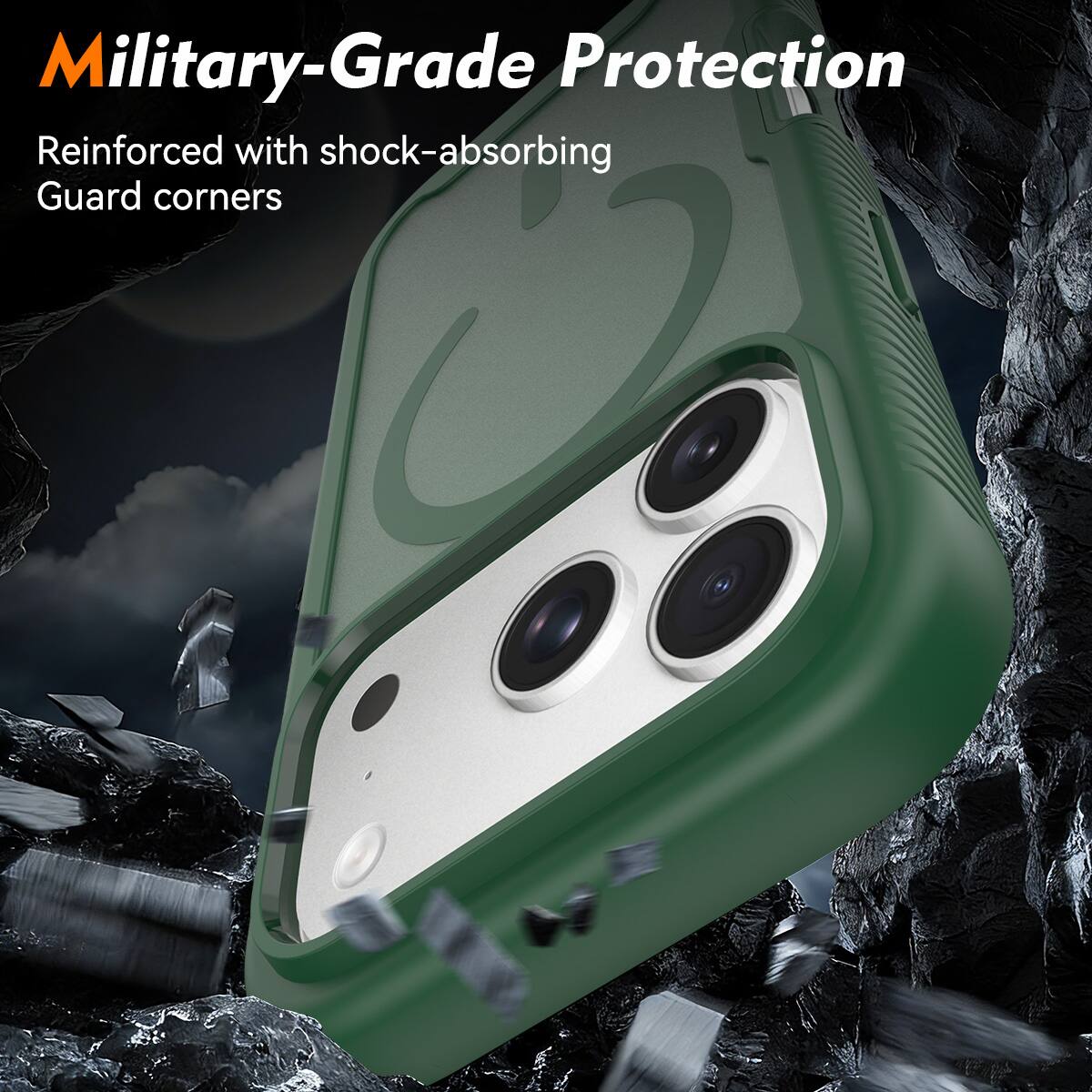 Military-Grade Protection  
Reinforced with shock-absorbing Guard corners