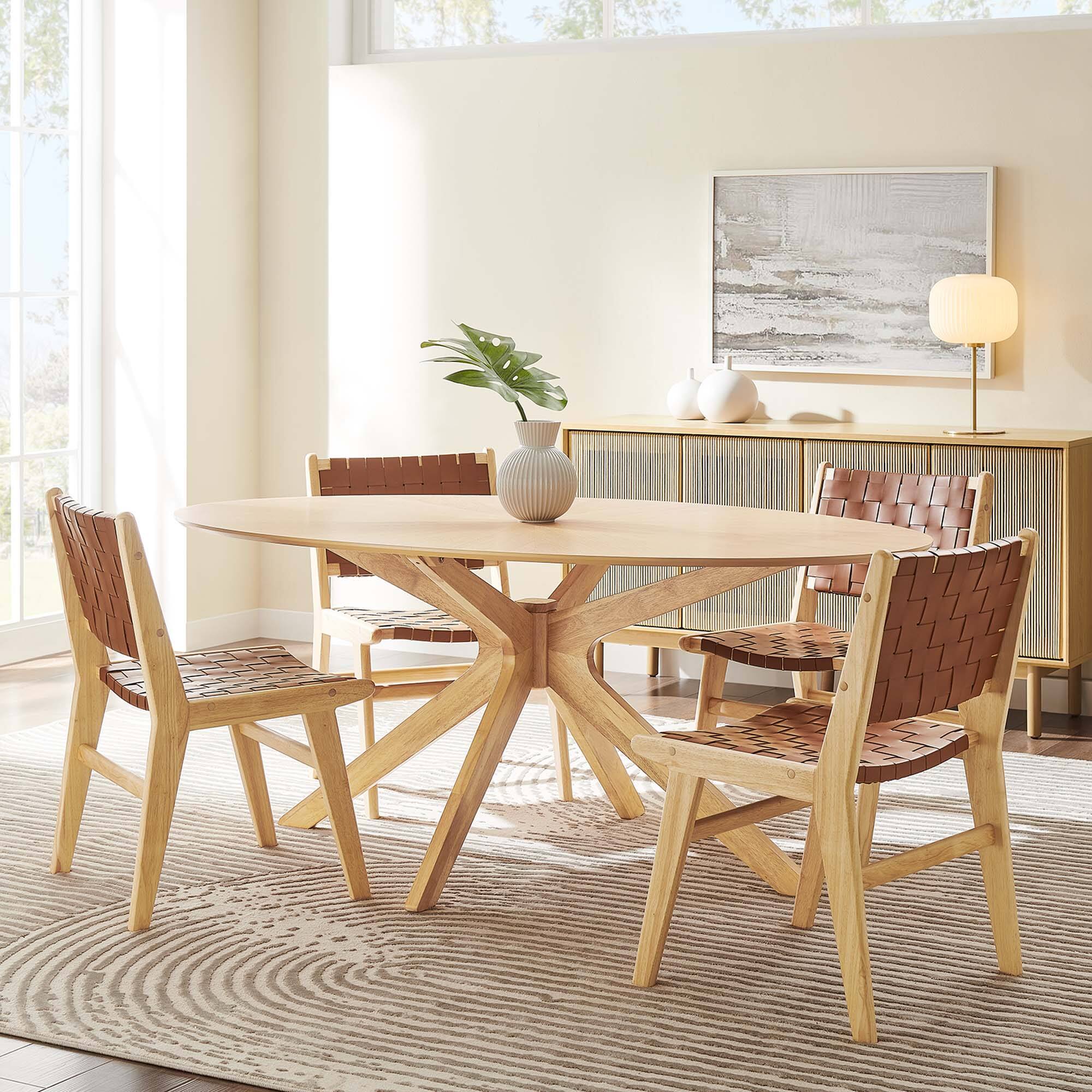 Alt View 7. Modway - Crossroads 71" Oval Wood Dining Table by Modway - Oak.