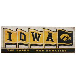 Open Road Brands - Iowa Hawkeyes 28'' x 10'' Team Tradition Wood Sign - Multicolor